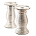 silver ceramic candle holders side
