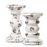 White Weathered Concrete Candle Holders Set of 2