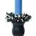 Rice Berry 1.5 Inch Candle Ring Black Cream on Holder