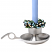 Large Nickel Chamberstick Taper Holder with Candle