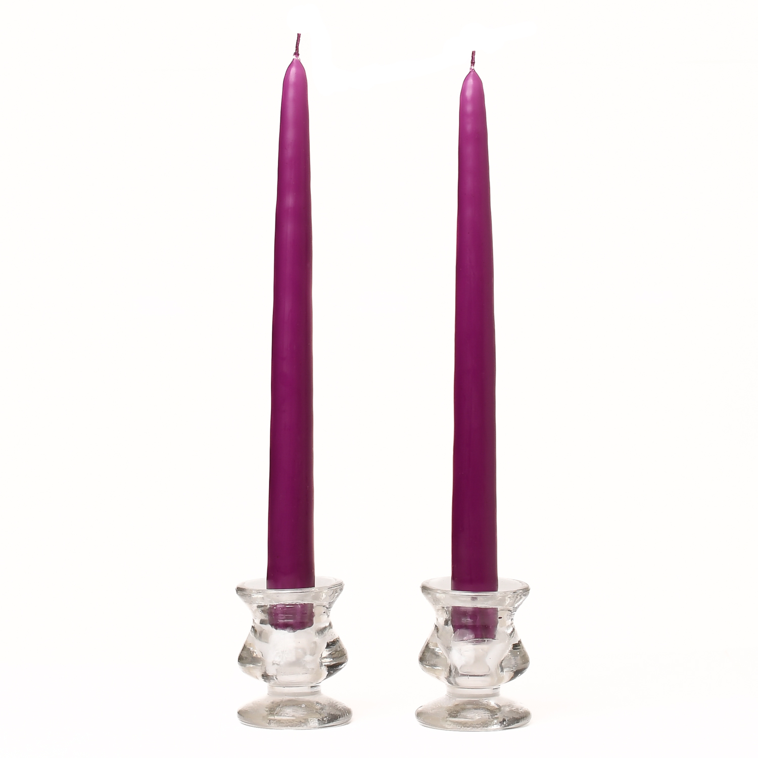 10 Inch Lilac Taper Candles Unscented Dripless