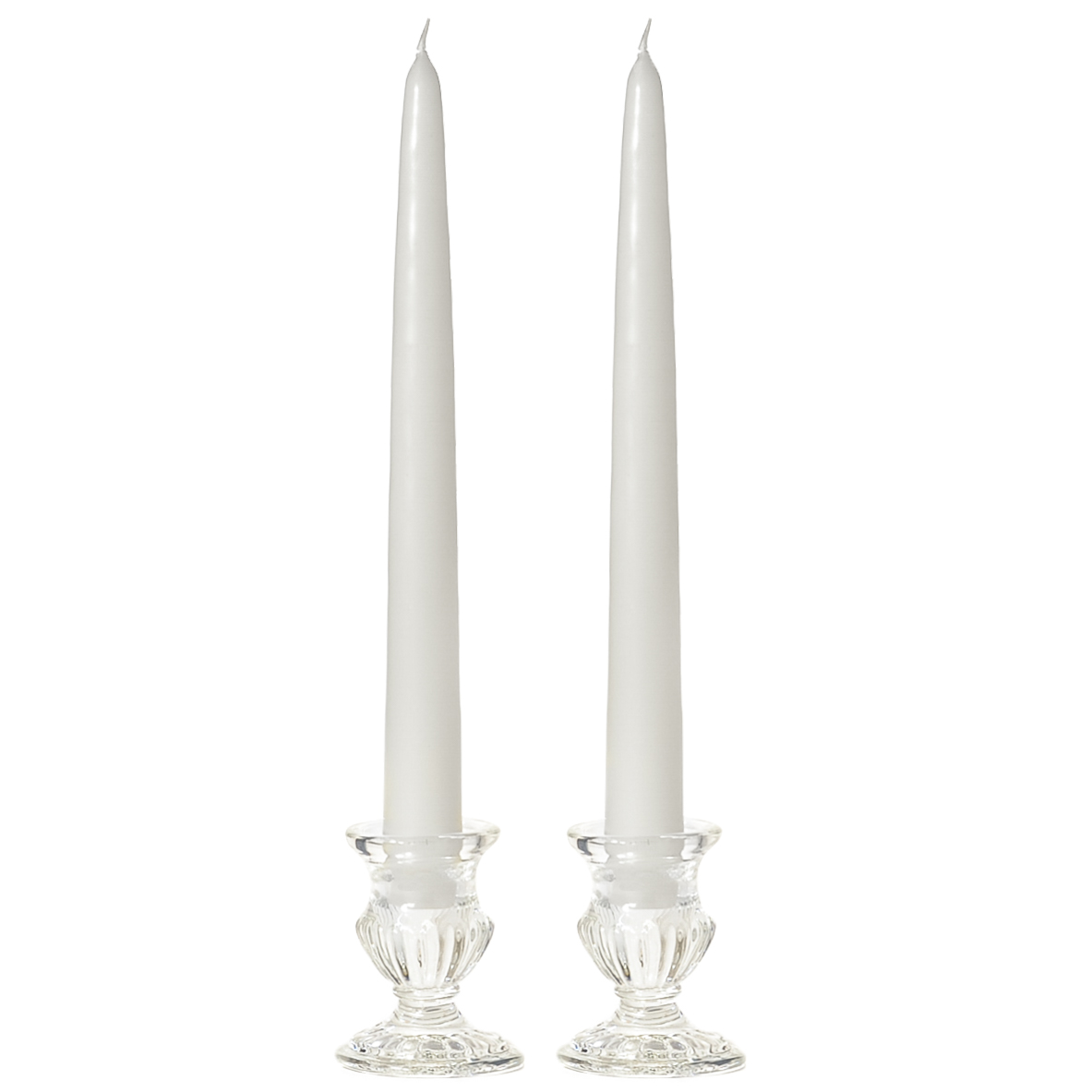 White Set of 12 CGA096-W Unscented 10" Straight Taper Candles Mega Candles 