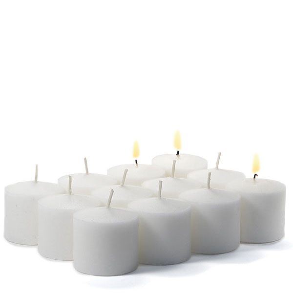 72 Pack White Unscented Votive Candles Bulk 10hr