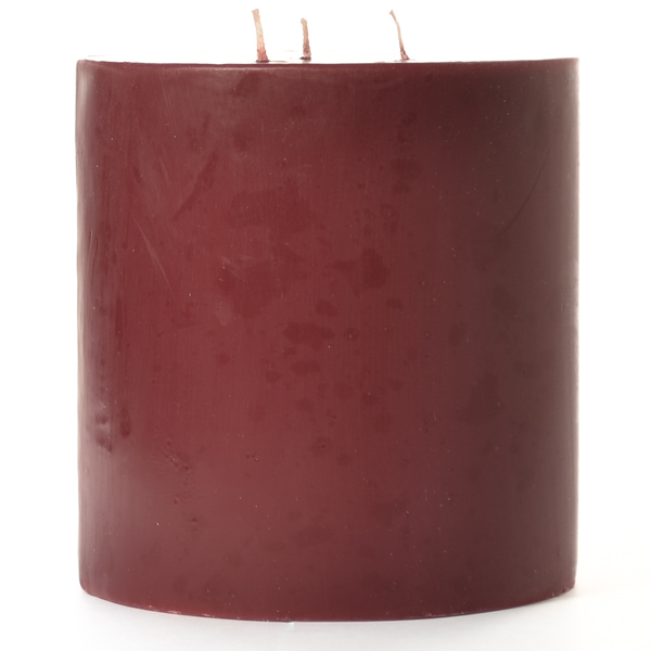 6 x 6 Leather Pipe and Woods Pillar Candles