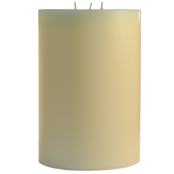 6 x 9 Unscented Ivory Pillar Candles