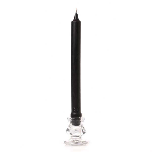 10 inch Black Classic Taper Candle