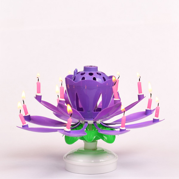 Purple Musical Flower Birthday Candles