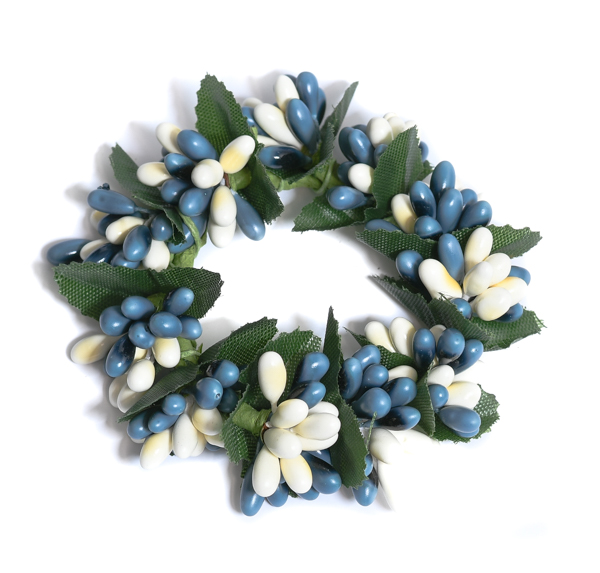 Rice Berry 1.5 Inch Candle Ring Williamsburg Blue Cream