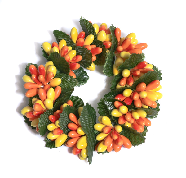 Rice Berry 1.5 Inch Candle Ring Orange Yellow