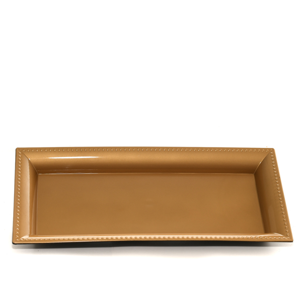 Rectangle Plastic Tray Gold