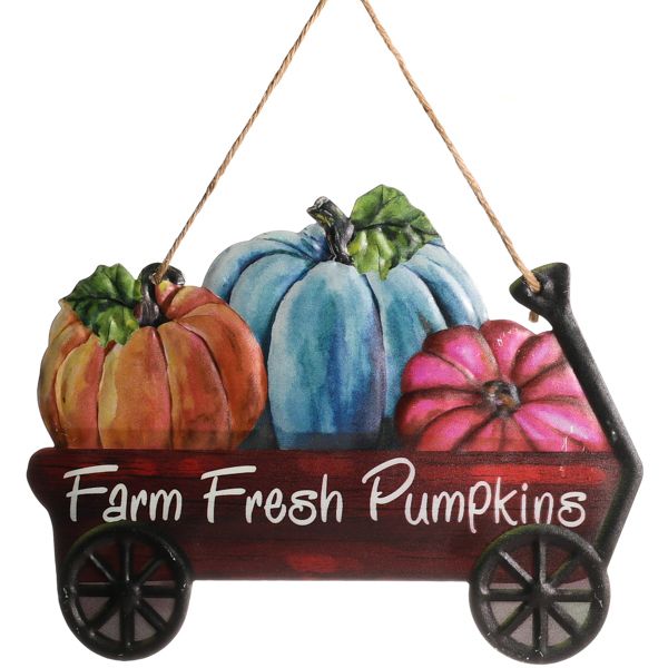 Farm Fresh Pumpkins Wagon Metal Sign