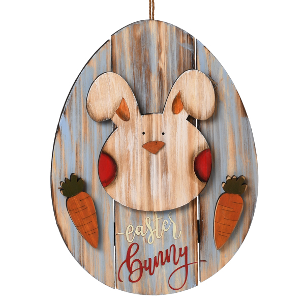 Happy Easter Bunny Hanging Sign Blue