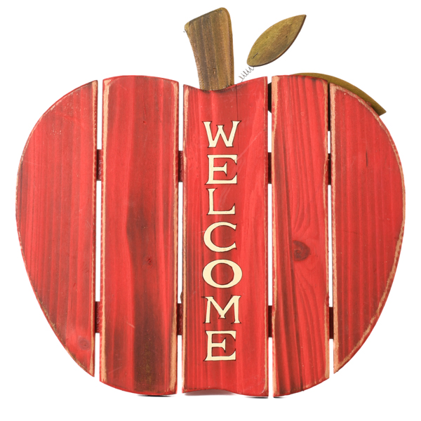 Welcome Apple Picket Easel Sign