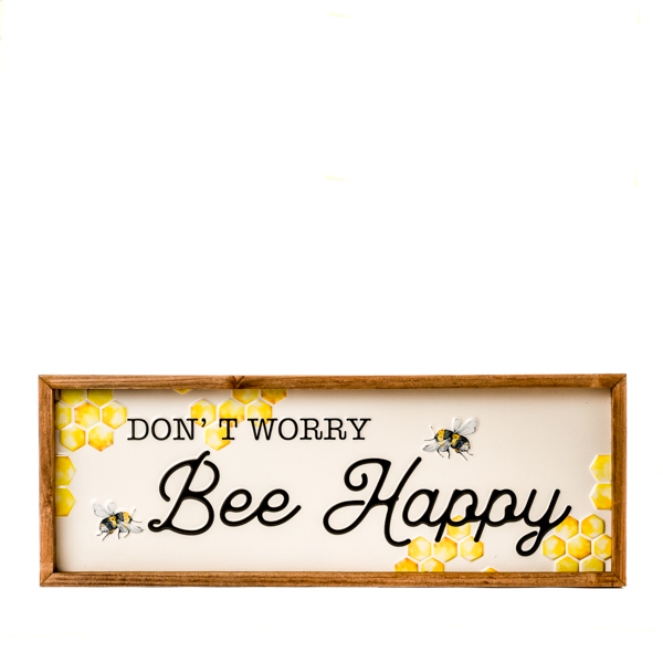 Don&apos;t Worry Bee Happy Wood Sign