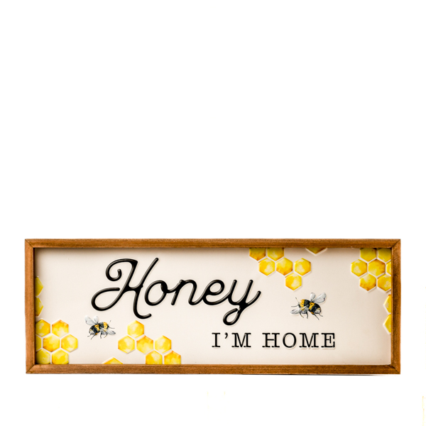 Honey I&apos;m Home Wood Sign