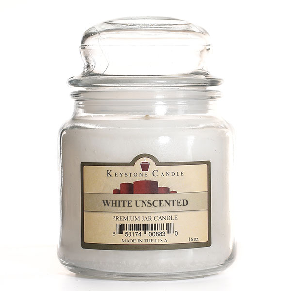 White Unscented Jar Candles 16 oz