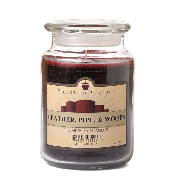 Leather, Pipe, and Woods Jar Candles 26 oz