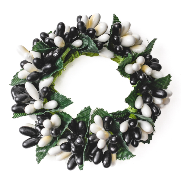 Rice Berry 1.5 Inch Candle Ring Black Cream