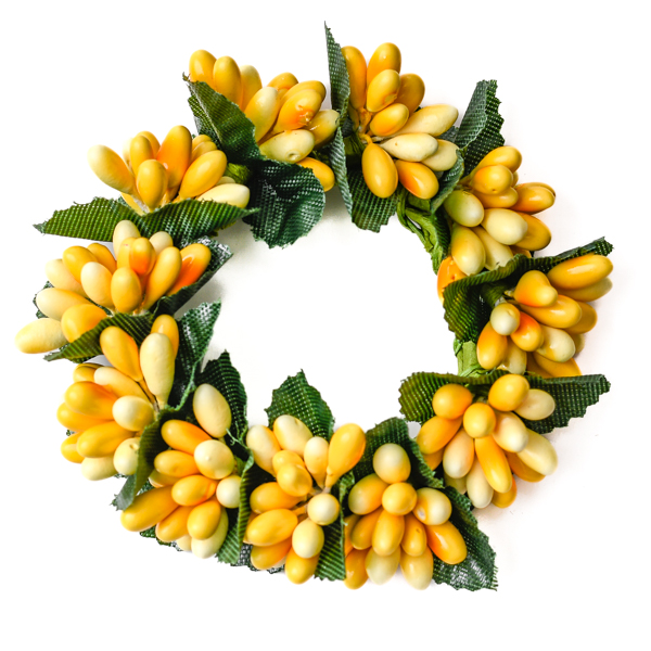 Rice Berry 1.5 Inch Candle Ring Yellow Light Yellow