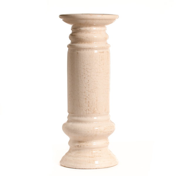 Pillar Holder Off-White Ceramic 11.25