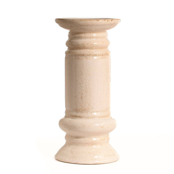 Pillar Holder Off-White Ceramic 9.5