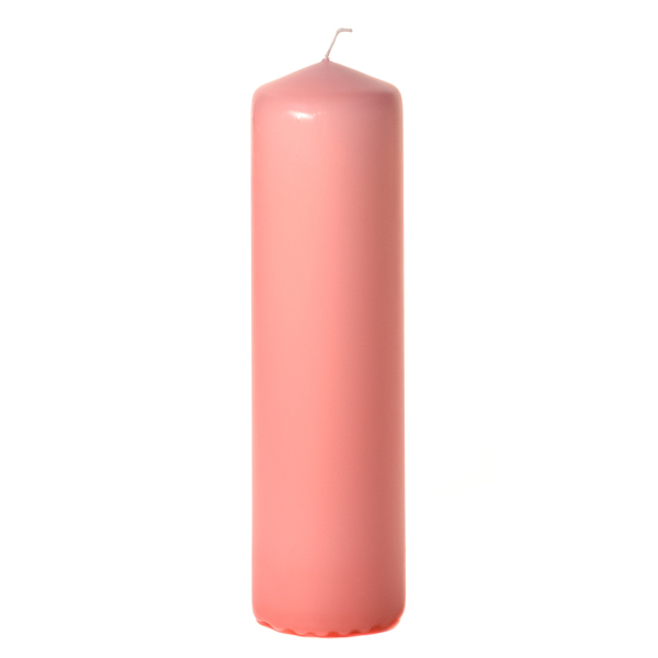 Pink 3 x 11 Unscented Pillar Candles