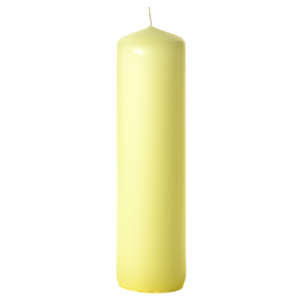 Pale yellow 3 x 11 Unscented Pillar Candles