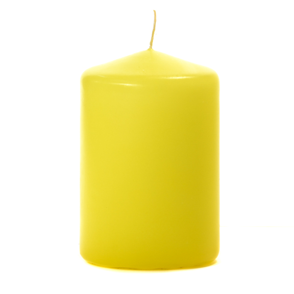 Yellow 3 X 4 Unscented Pillar Candles