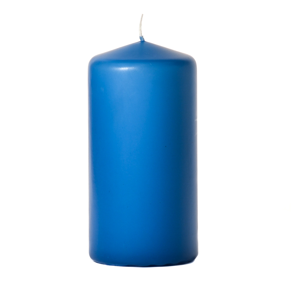 Colonial blue 3 x 6 Unscented Pillar Candles