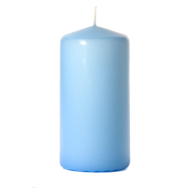 Light blue 3 x 6 Unscented Pillar Candles