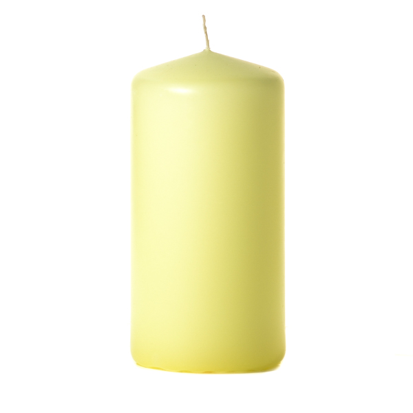 Pale yellow 3 x 6 Unscented Pillar Candles