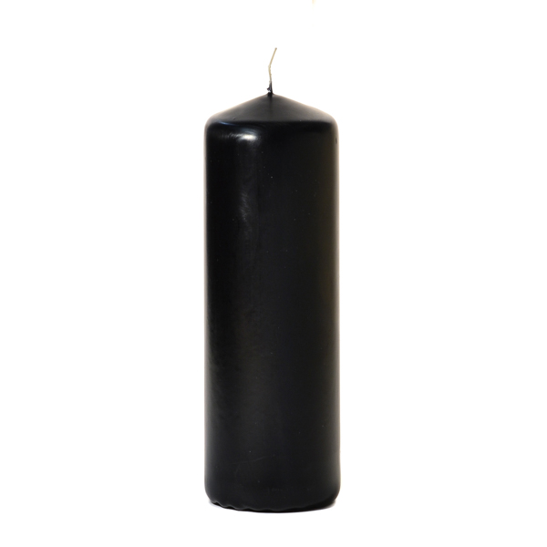 Black 3 x 9 Unscented Pillar Candles