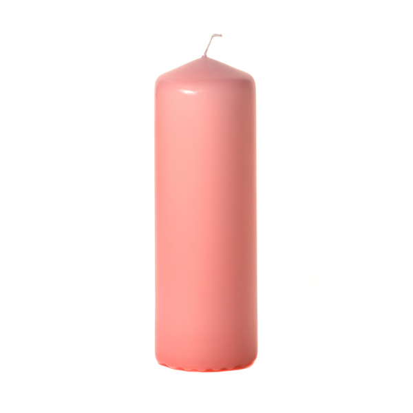 Pink 3 x 9 Unscented Pillar Candles