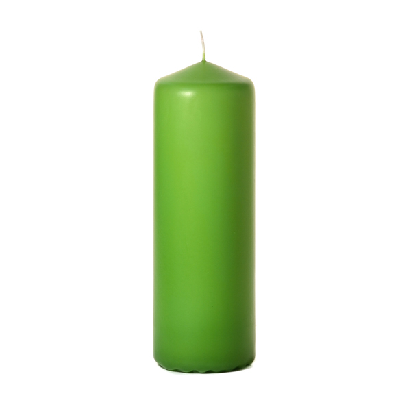 Lime green 3 x 9 Unscented Pillar Candles
