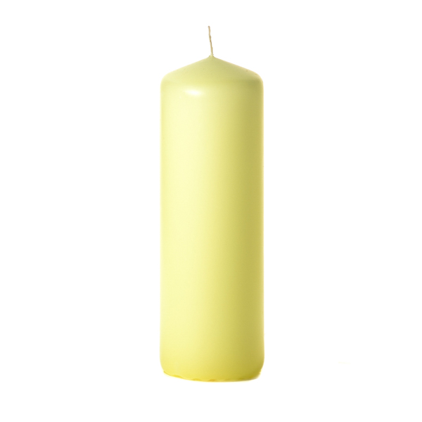 Pale yellow 3 x 9 Unscented Pillar Candles