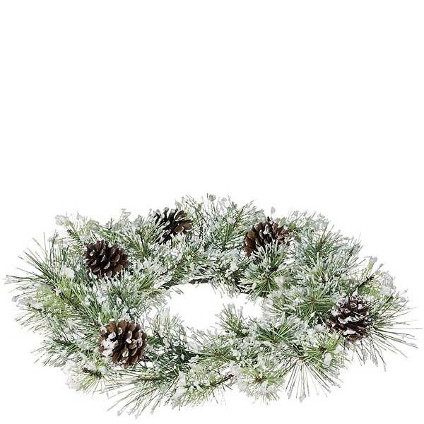 Snow Pine 6.5 Inch Candle Ring