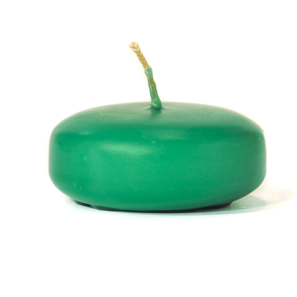 Small Forest Green Disc Floating Candles