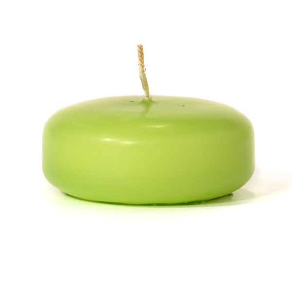 Small Lime Green Disc Floating Candles