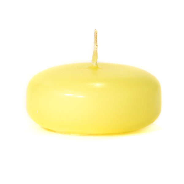 Small Pale Yellow Disc Floating Candles