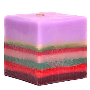 Layered Square Candles 5 Inch