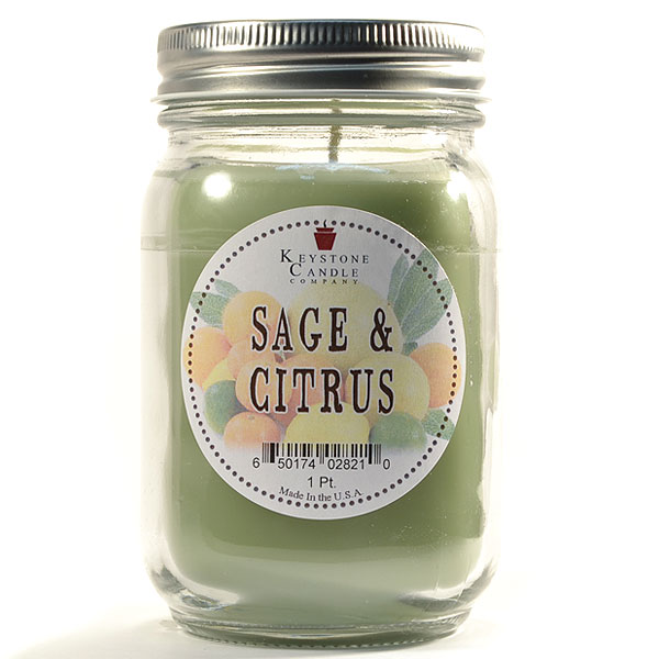 Sage and Citrus Mason Jar Candle Pint