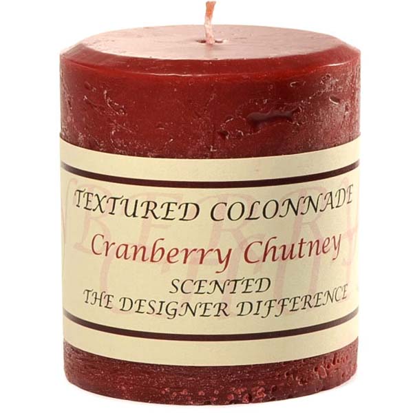 Rustic Cranberry Chutney 3 x 3 Pillar Candles