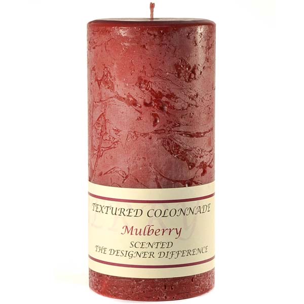 Textured Mulberry 3 x 6 Pillar Candles