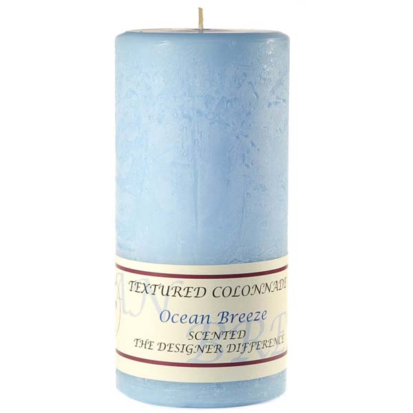 Textured Ocean Breeze 4 x 9 Pillar Candles