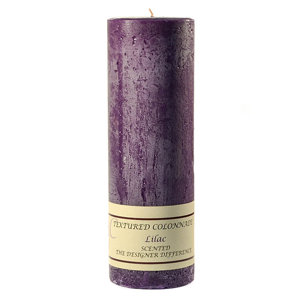 Textured Lilac 3 x 9 Pillar Candles