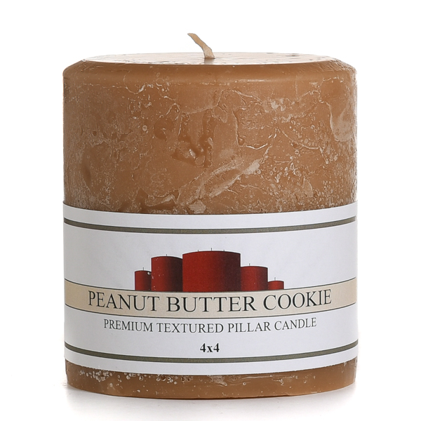 Textured Peanut Butter Cookie 4 x 4 Pillar Candles