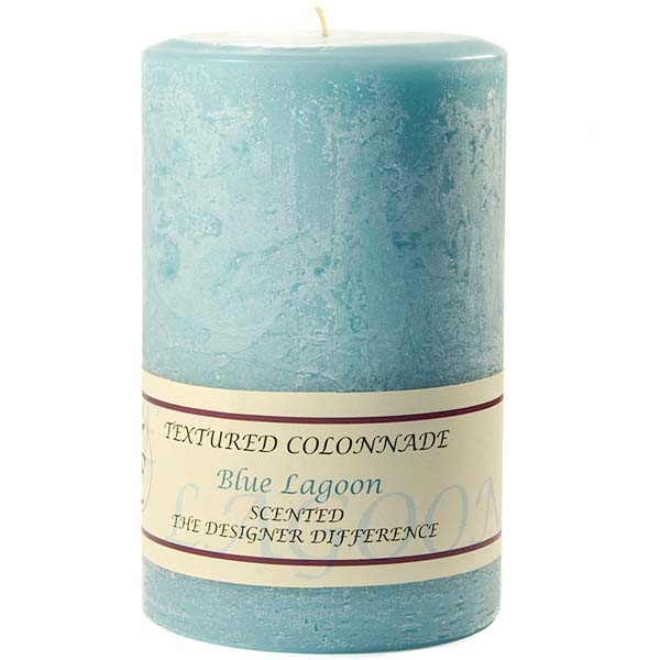Textured Blue Lagoon 4 x 6 Pillar Candles