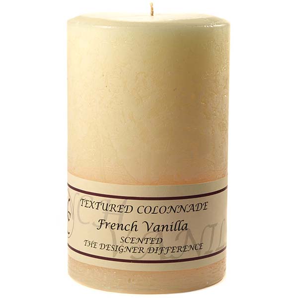 Textured French Vanilla 4 x 6 Pillar Candles
