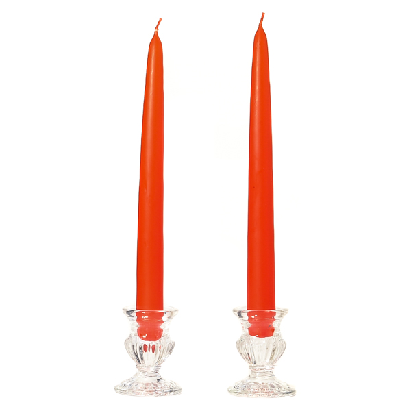 10 Inch Burnt Orange Taper Candles Dozen