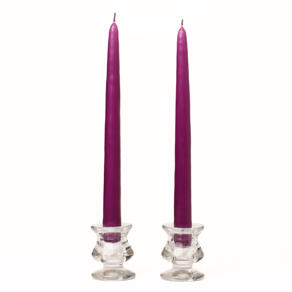 6 Inch Lilac Taper Candles Pair